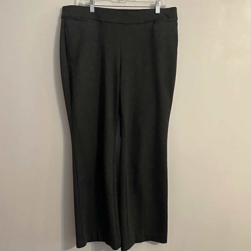 Lane Bryant Gray flare elastic waist pants, size 14/16